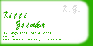 kitti zsinka business card